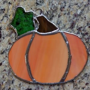 Handmade stained glass pumpkin